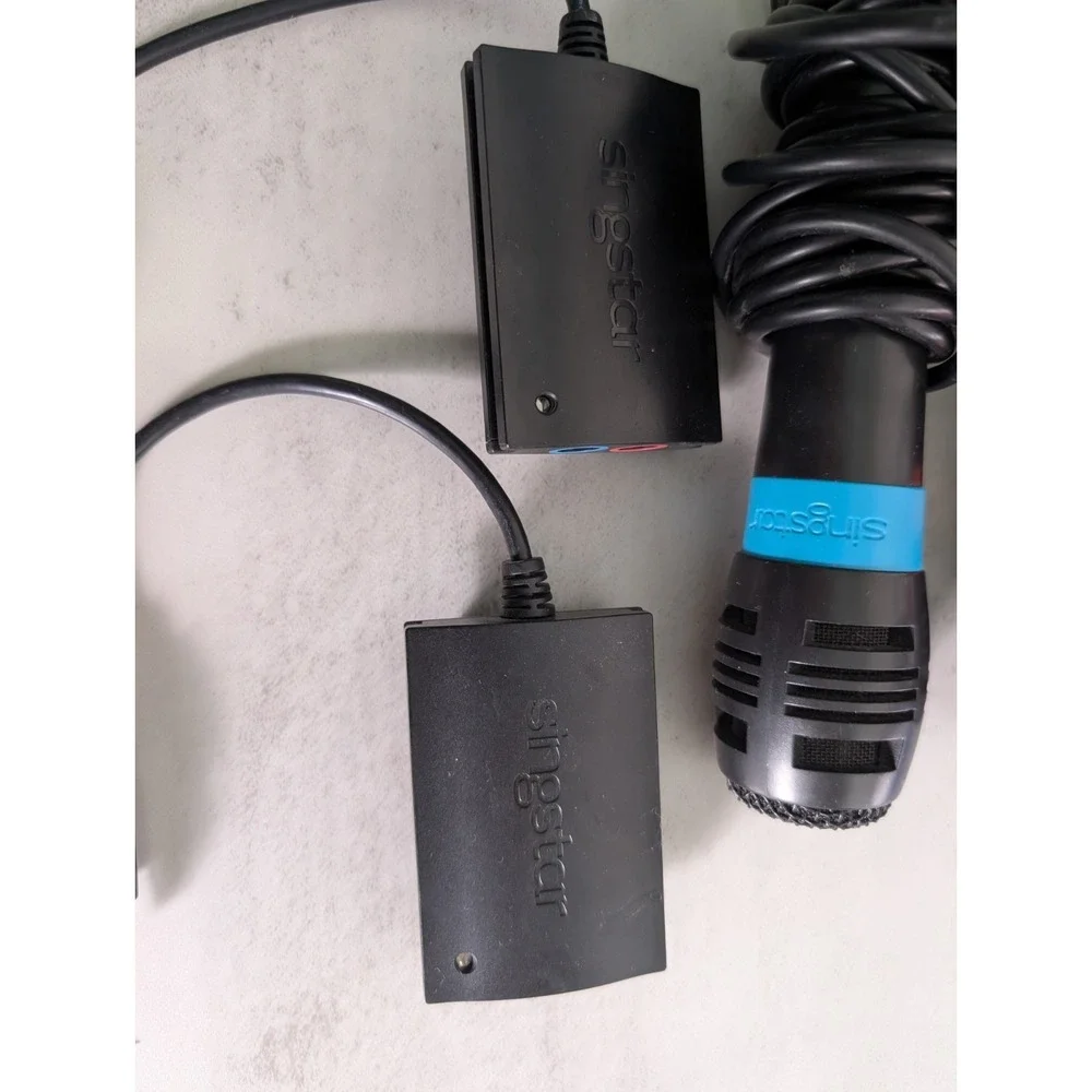 PS2 SingStar Bundle w/ 4Microphones USB Adapter & 3 Games Tested & Working